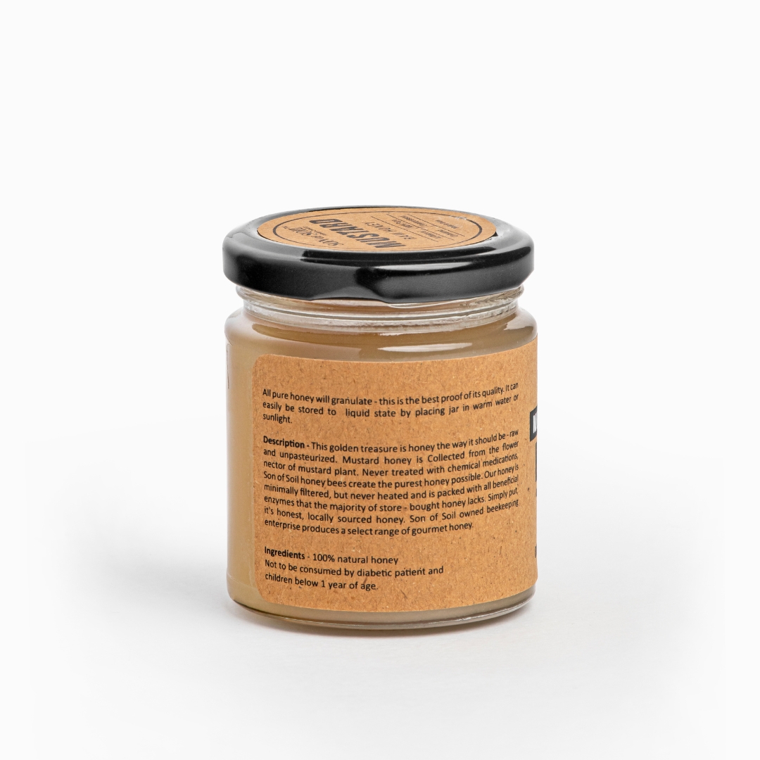 musturd creamspread honey 240 gram back